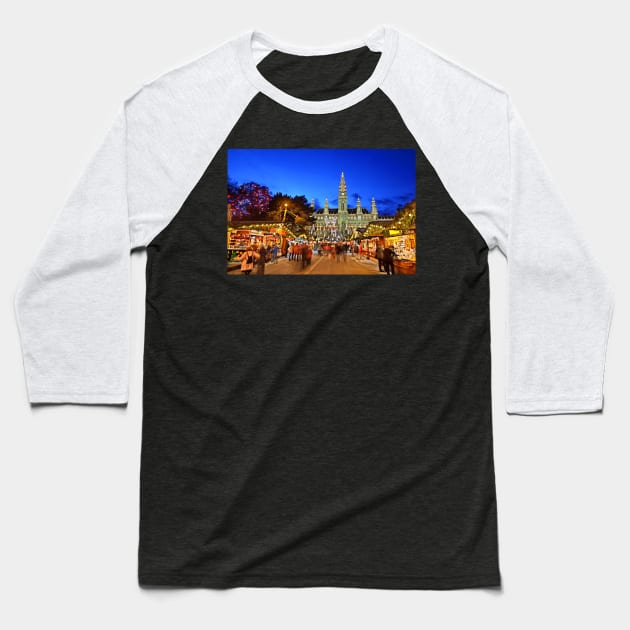 Christmas market in Vienna Baseball T-Shirt by Cretense72